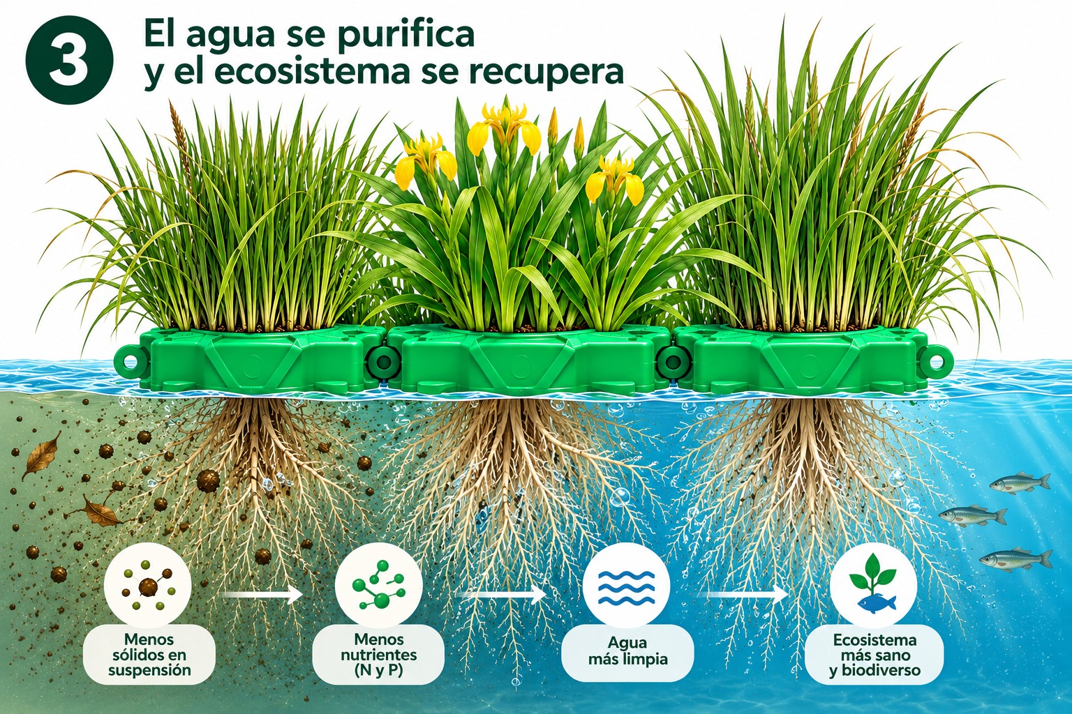 El agua se purifica y el ecosistema se recupera